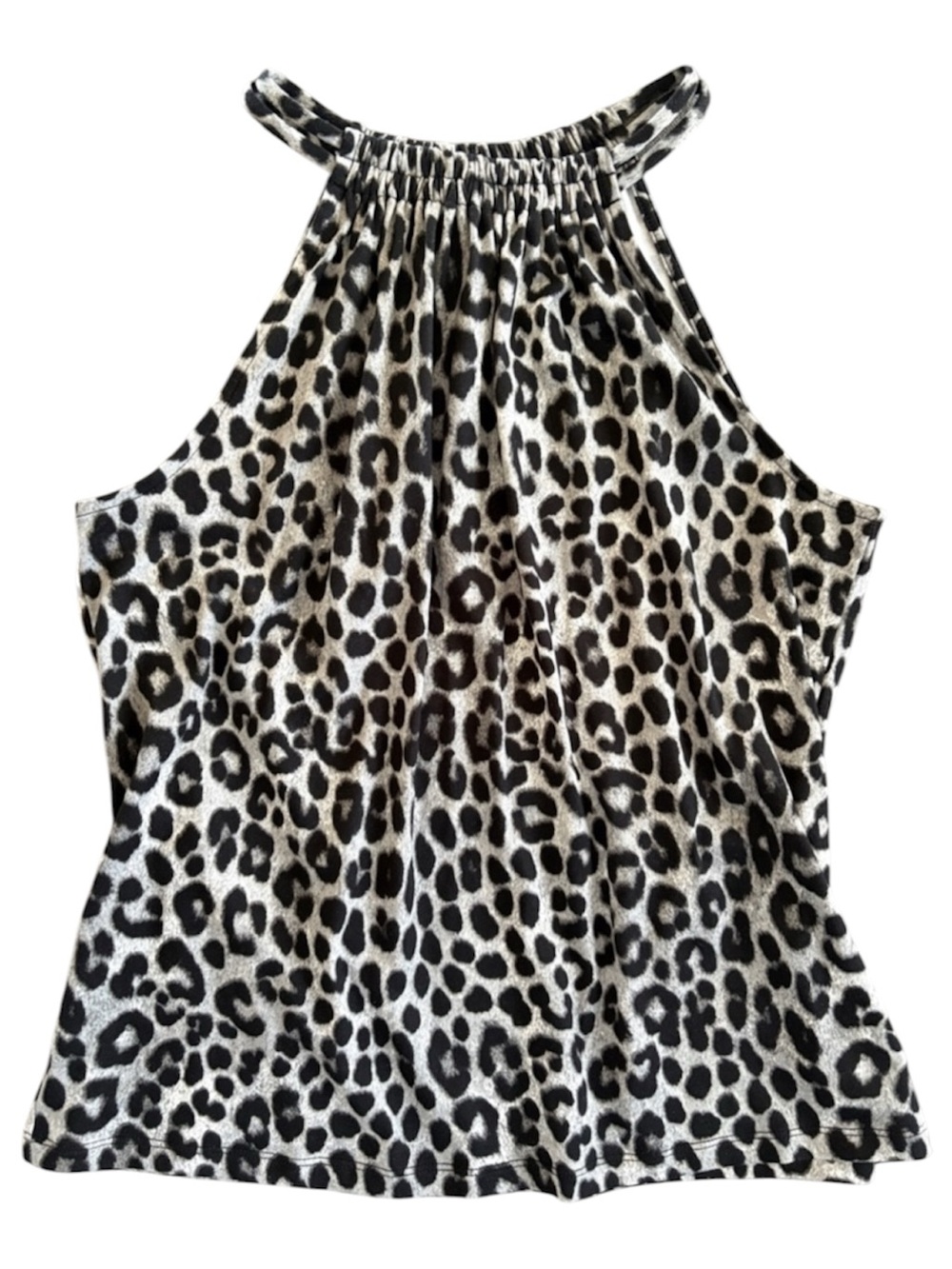 MICHAEL Michael Kors Leopard Print Halter Top Black Gray XS NWOT